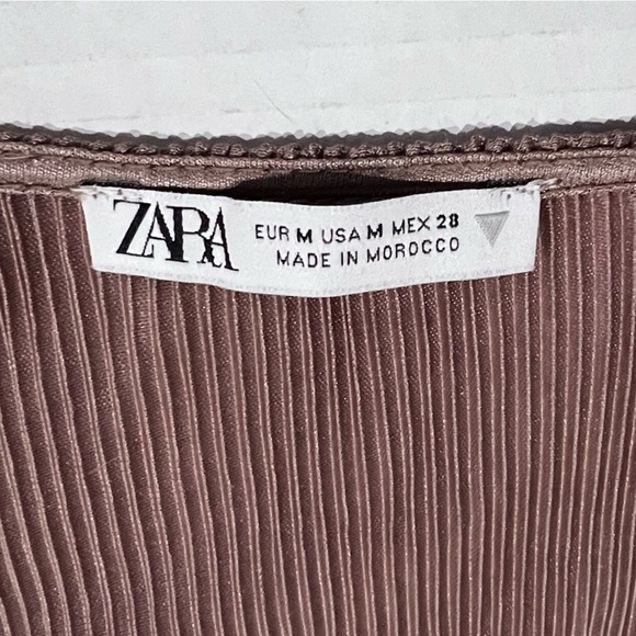ZARA Coklat Pleated Blouse - Picture 4 of 4